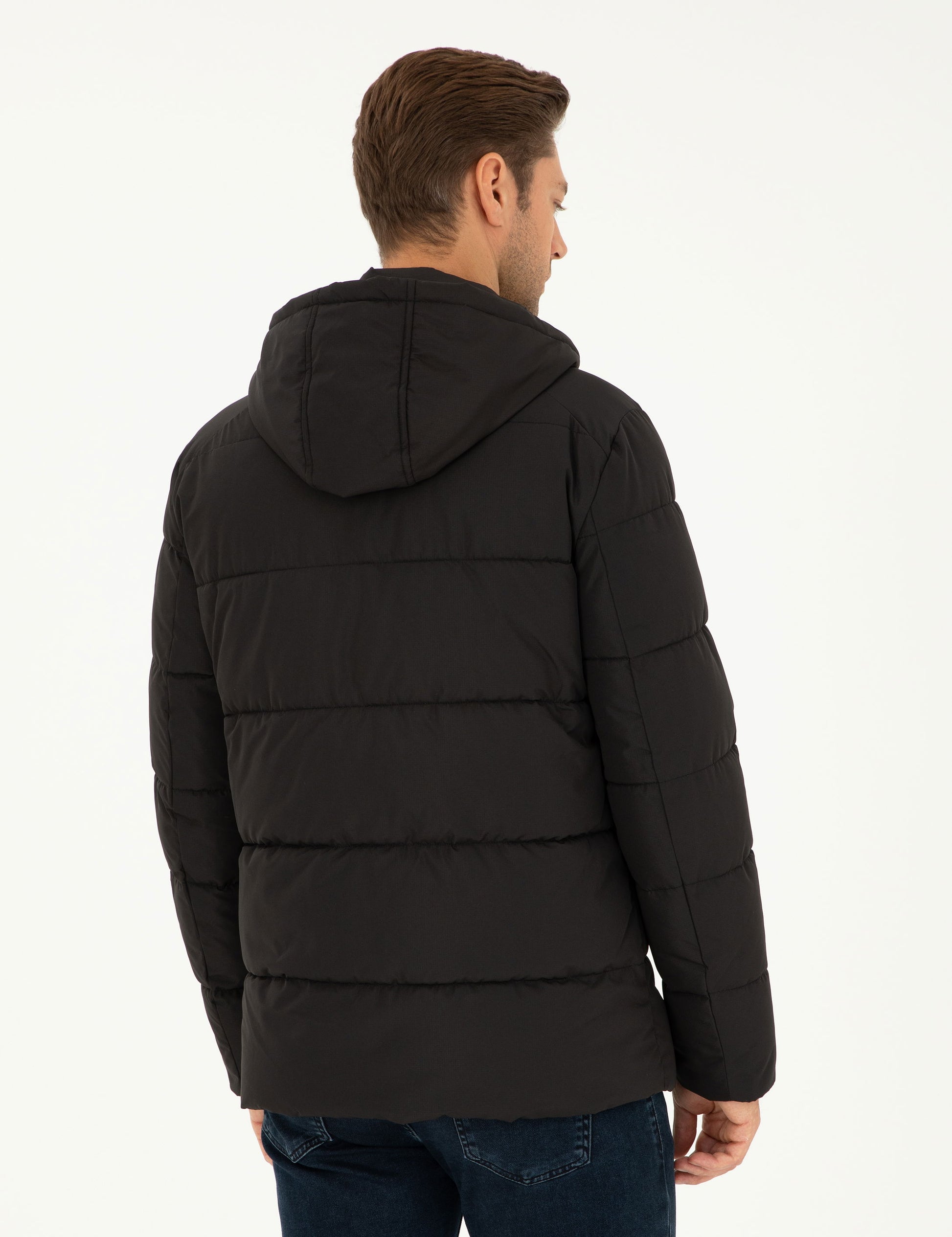 Black Hooded Inflatable Coat