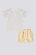 Baby Girl Yellow Frill 2-Piece Short Sleeve T-Shirt Set