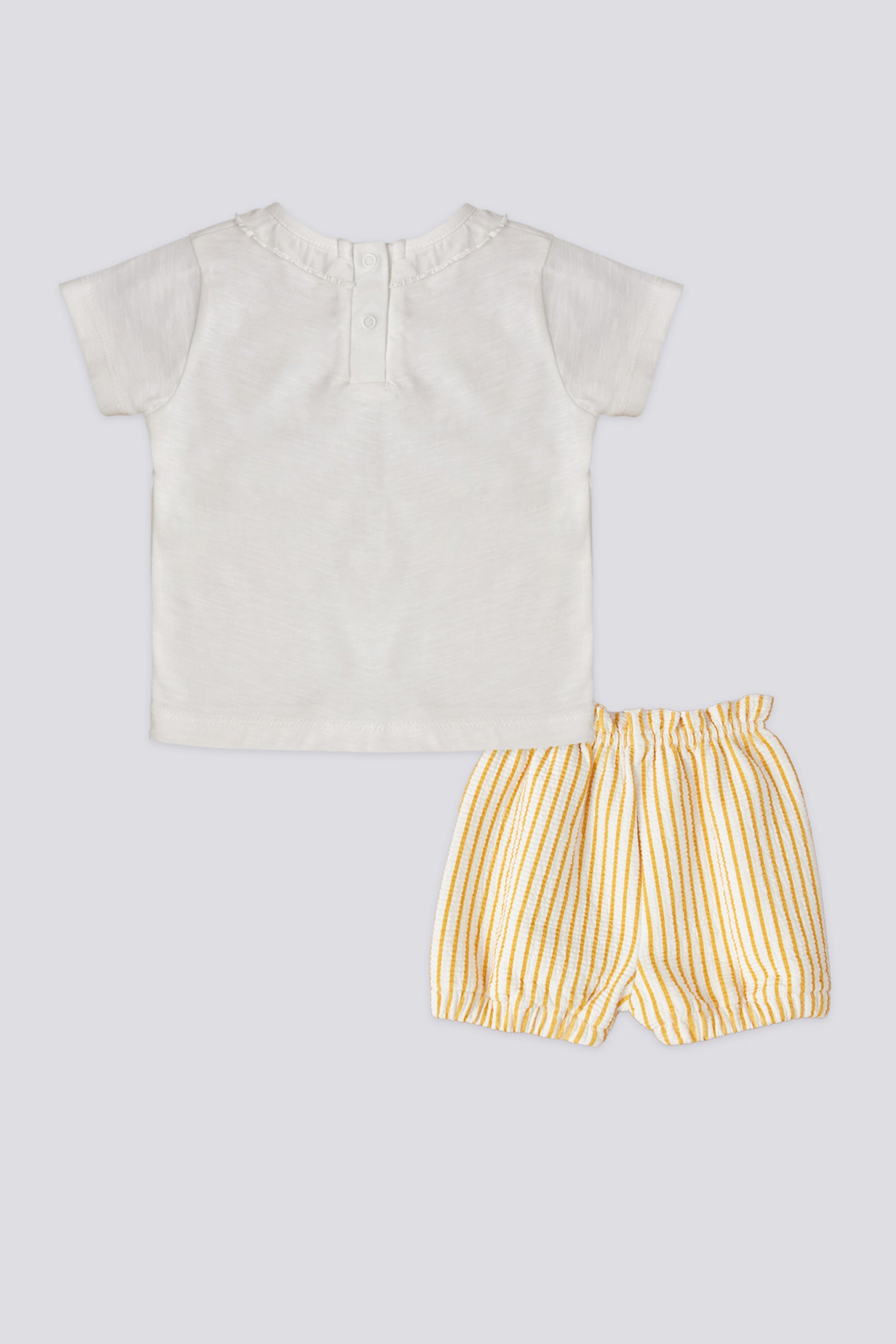 Baby Girl Yellow Frill 2-Piece Short Sleeve T-Shirt Set