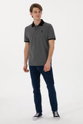 U.S. Polo Assn. - Men's Regular Fit Polo Neck Anthracite Melange Basic T-Shirt