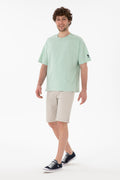 Men's Oversize Fit Crew Neck Water Green T-shirt