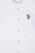 Boy's White Basic Short Sleeve Shirt