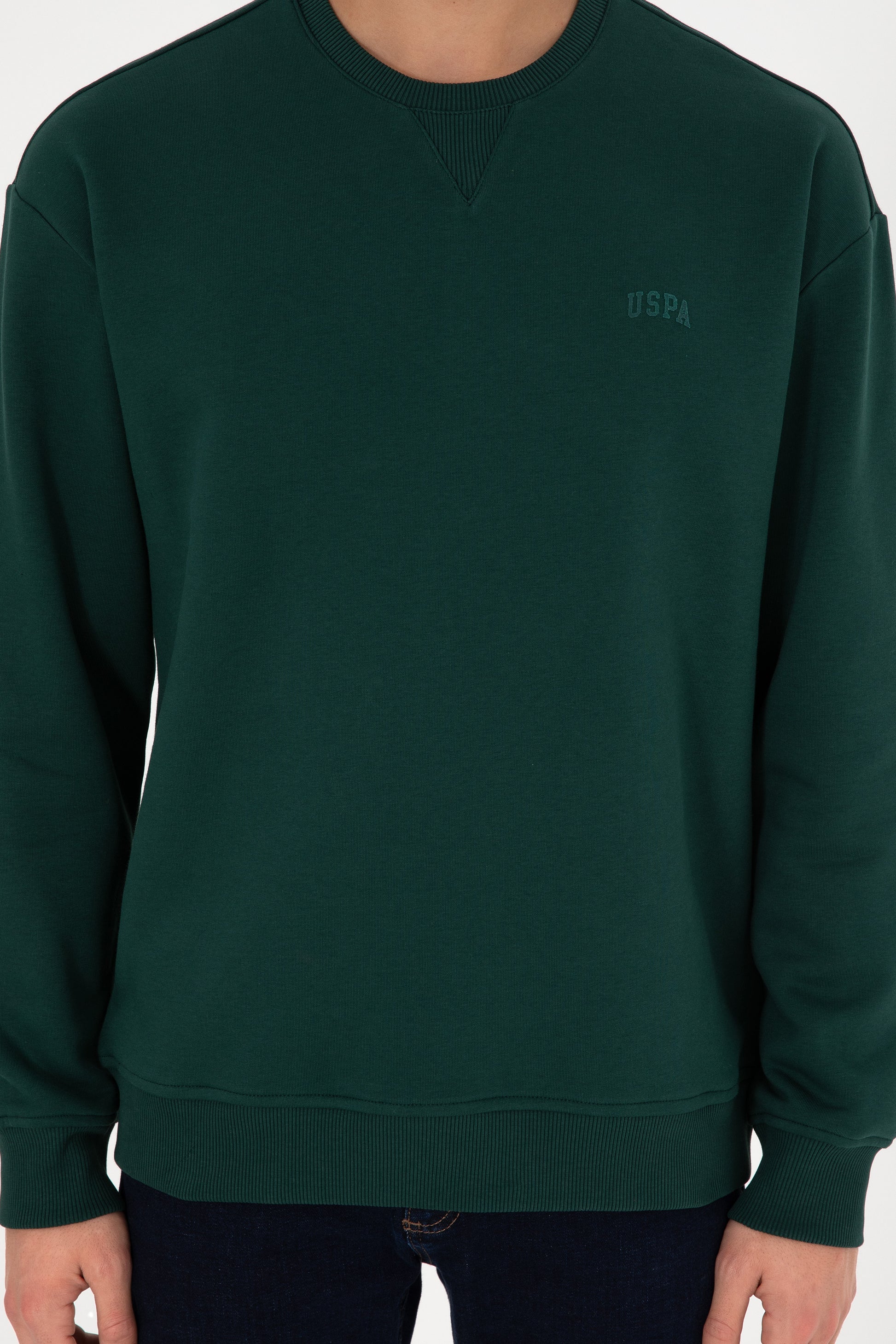 Men's Dark Green Basic Sweatshirt