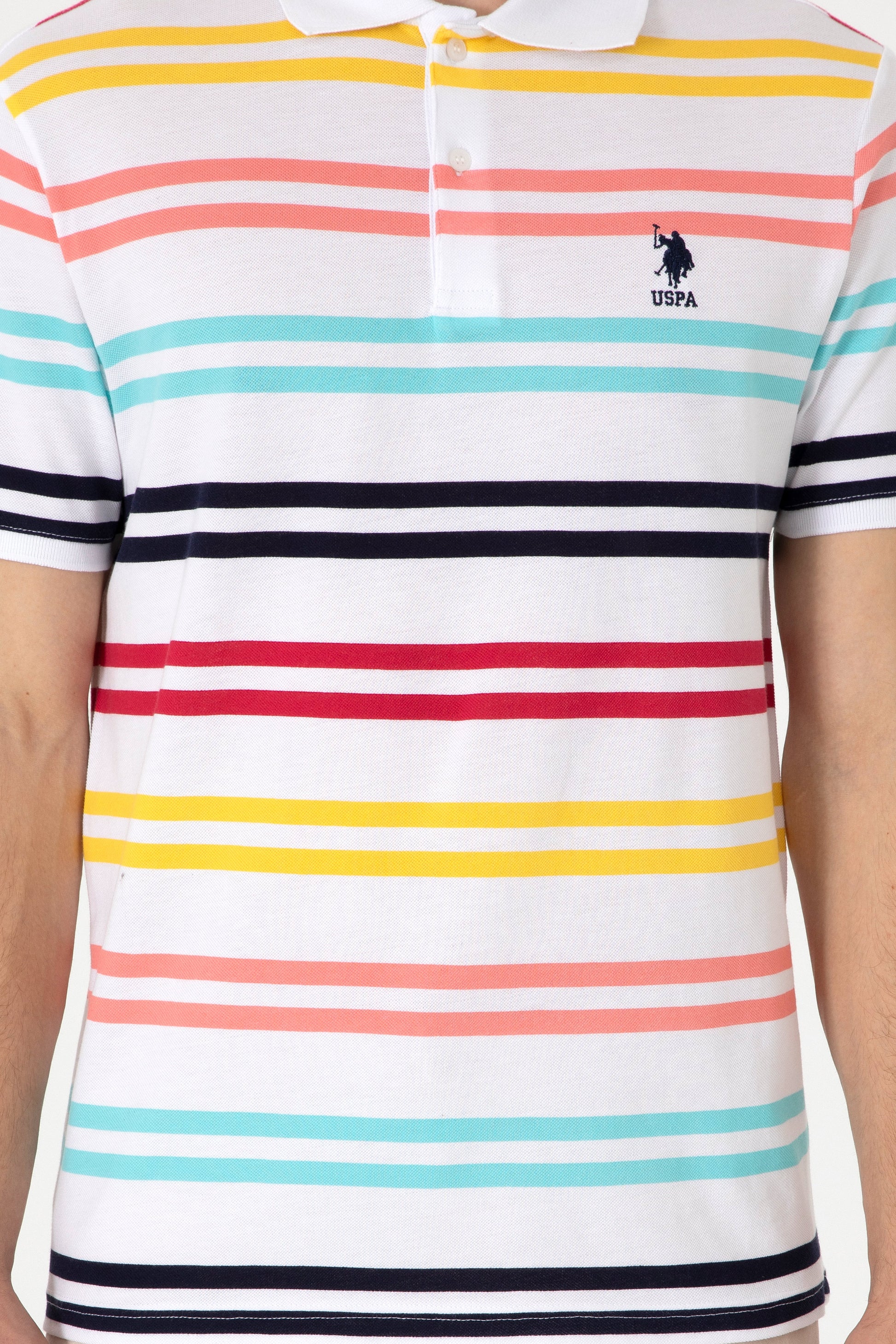 Men's Regular Fit Polo Neck White T-Shirt