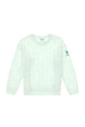 Girls' Water Green Crew Neck Sweater