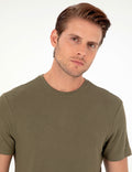 Khaki Slim Fit Basic T-Shirt