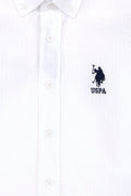 Boy's White Long Sleeve Shirt