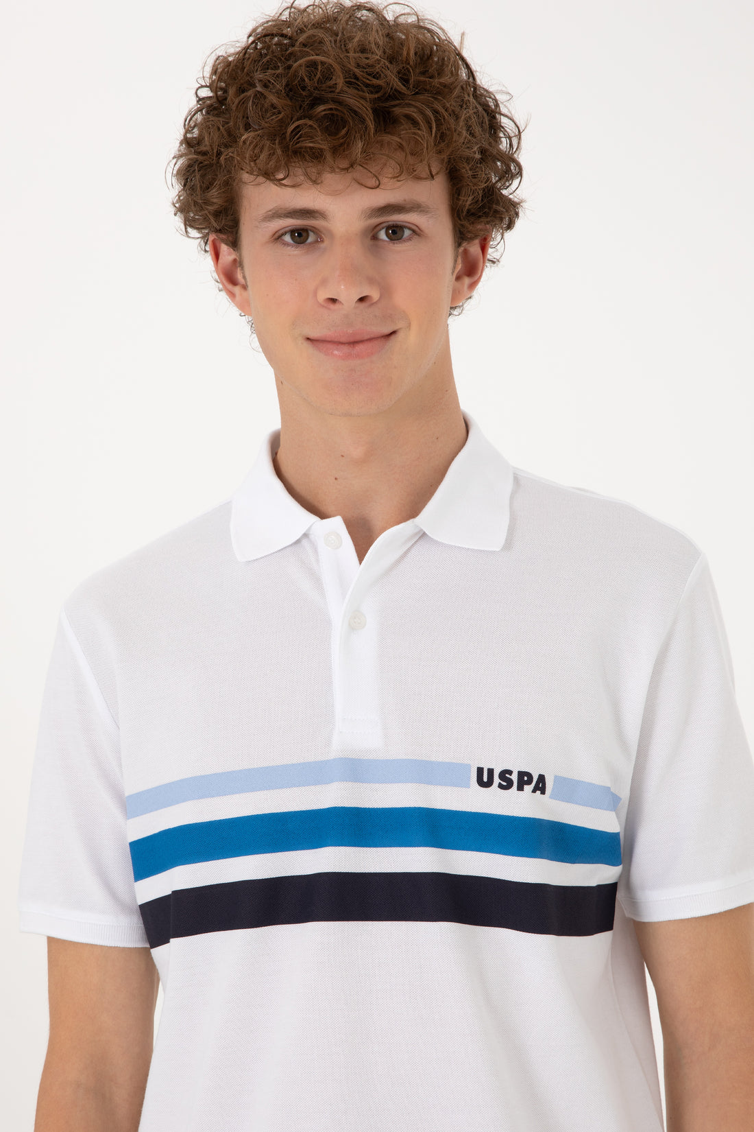 Men's Regular Fit Polo Neck White T-Shirt