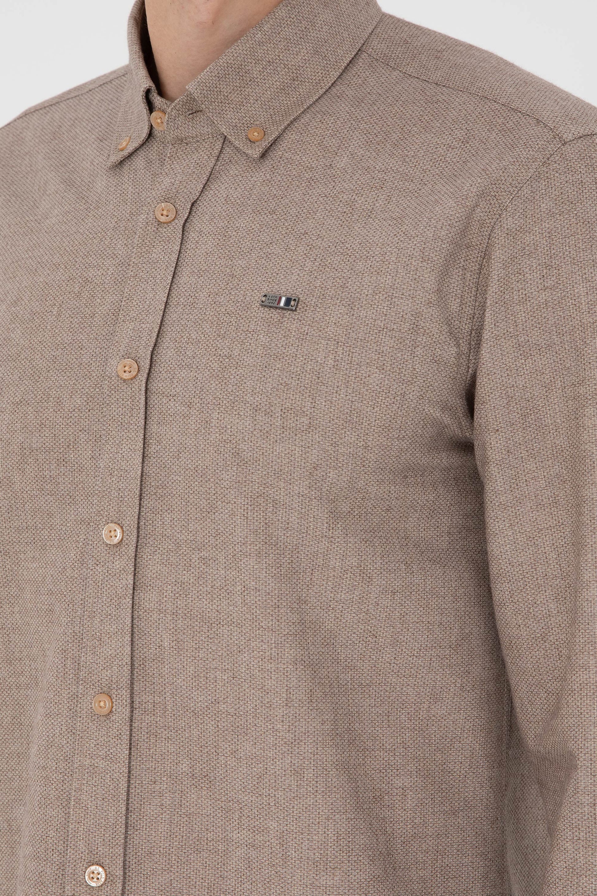 Men's Camel Long Sleeve Shirt