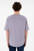 Men's Long Fit Crew Neck Grey Basic T-Shirt