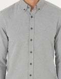 Khaki Oxford Slim Fit Long Sleeve Shirt