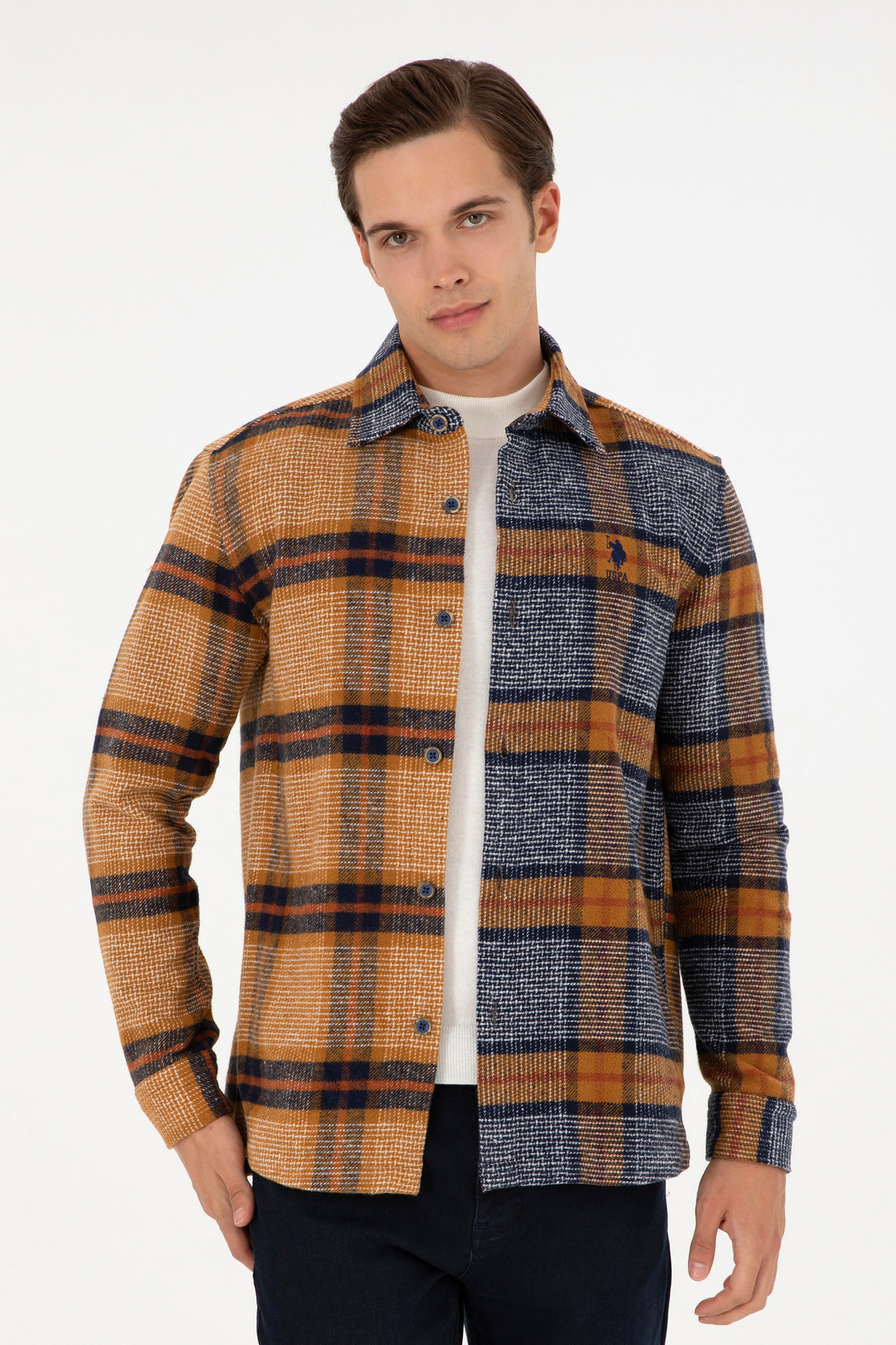 Men's Navy Blue Long Sleeve Shirt
