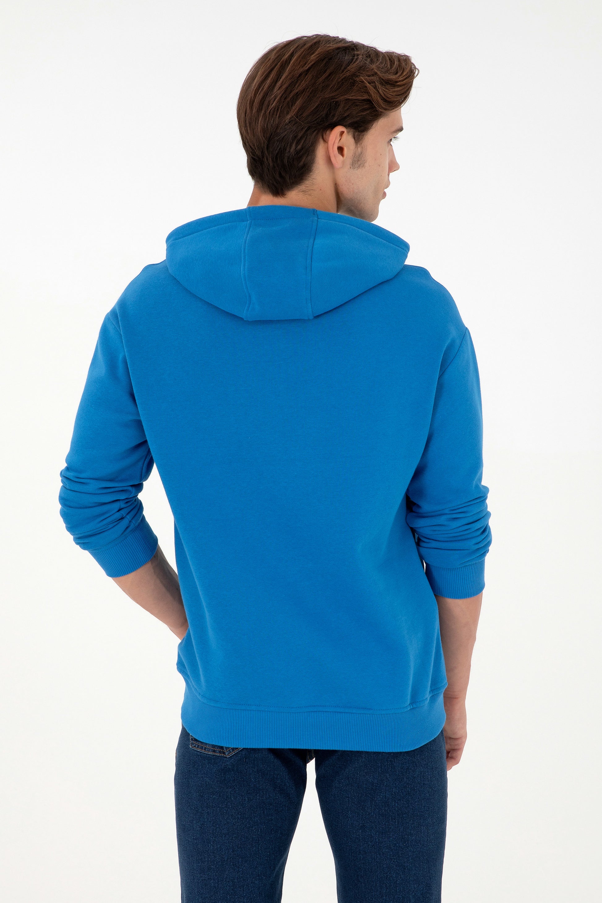 Men's Hooded Cobalt Basic Sweatshirt