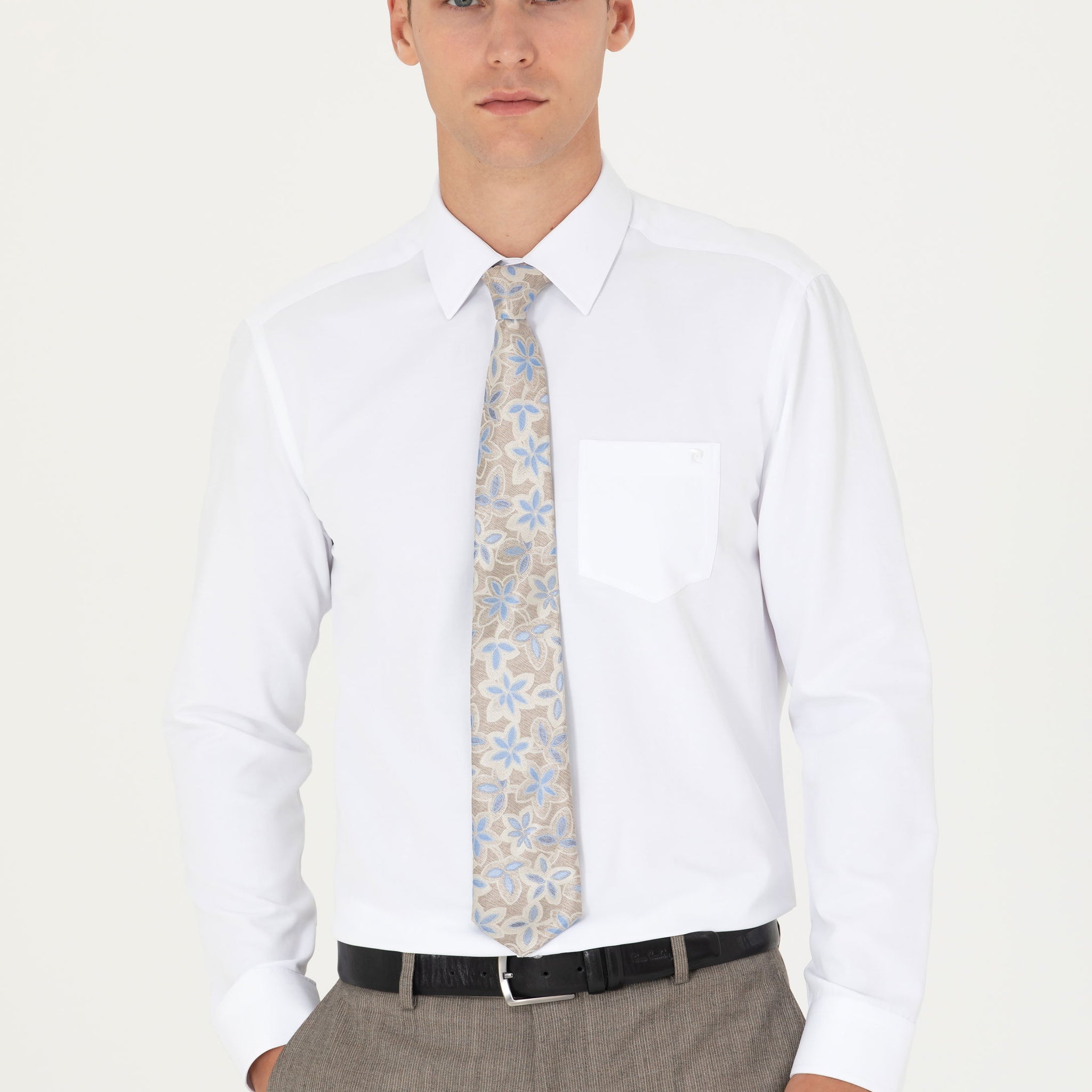 White Regular Fit Long Sleeve Basic Shirt