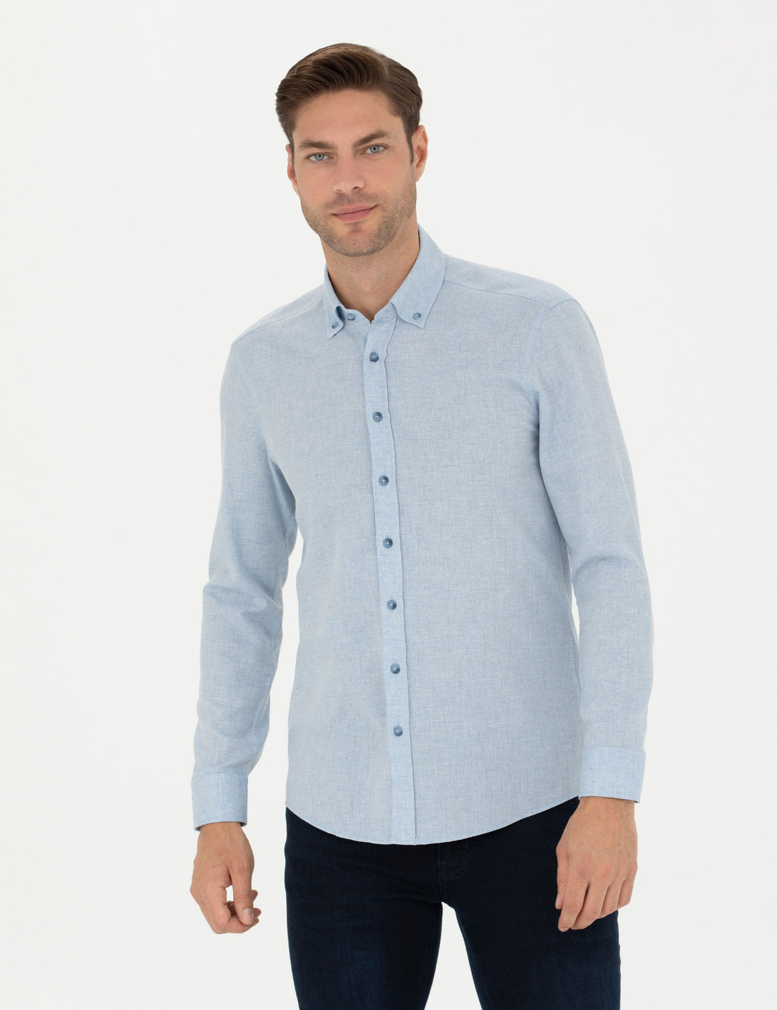 Light Blue Slim Fit Long Sleeve Shirt
