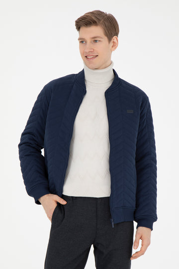 Men's Navy Blue Knitted Cardigan