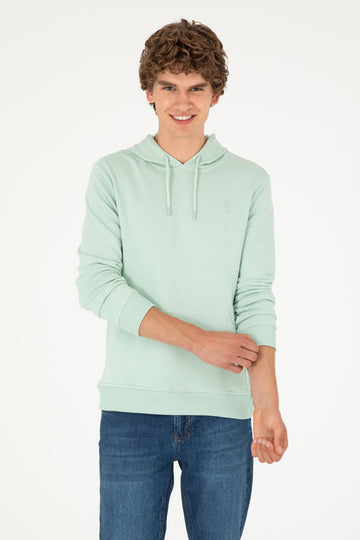 Men's Water Green Basic Sweatshirt