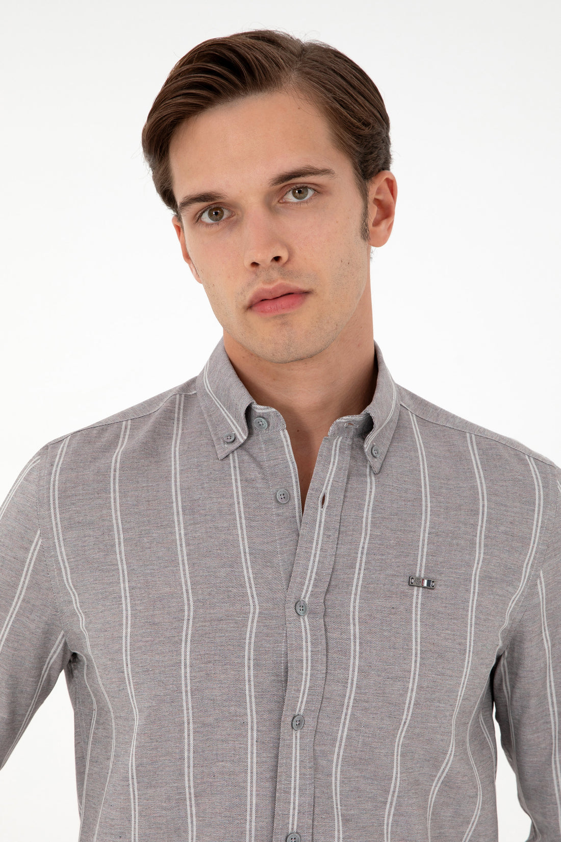 Men's Grey Long Sleeve Shirt