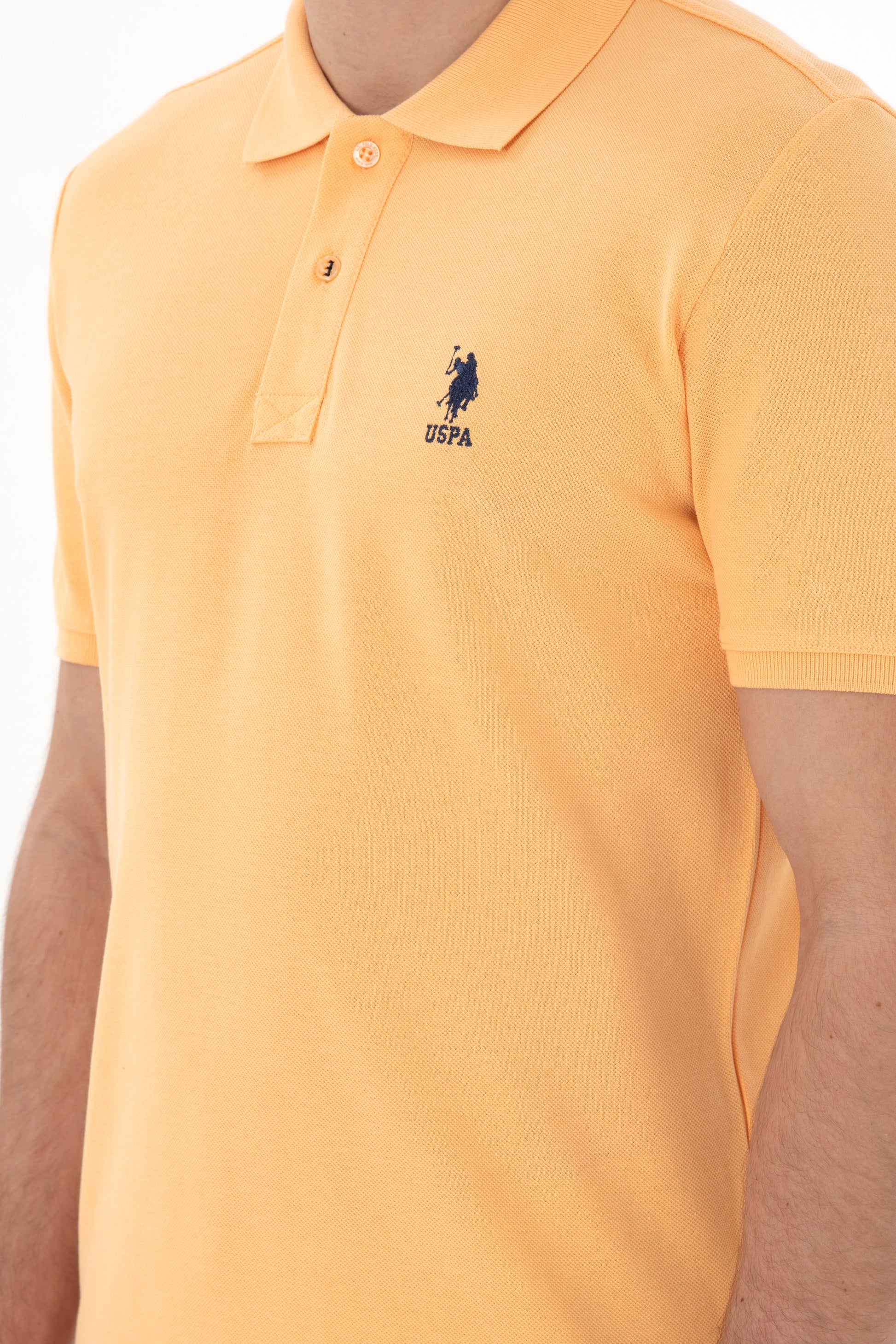 Men's Slim Fit Polo Neck Melon Basic T-Shirt