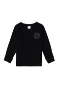 Girls' Black Crew Neck Basic Sweatshirt