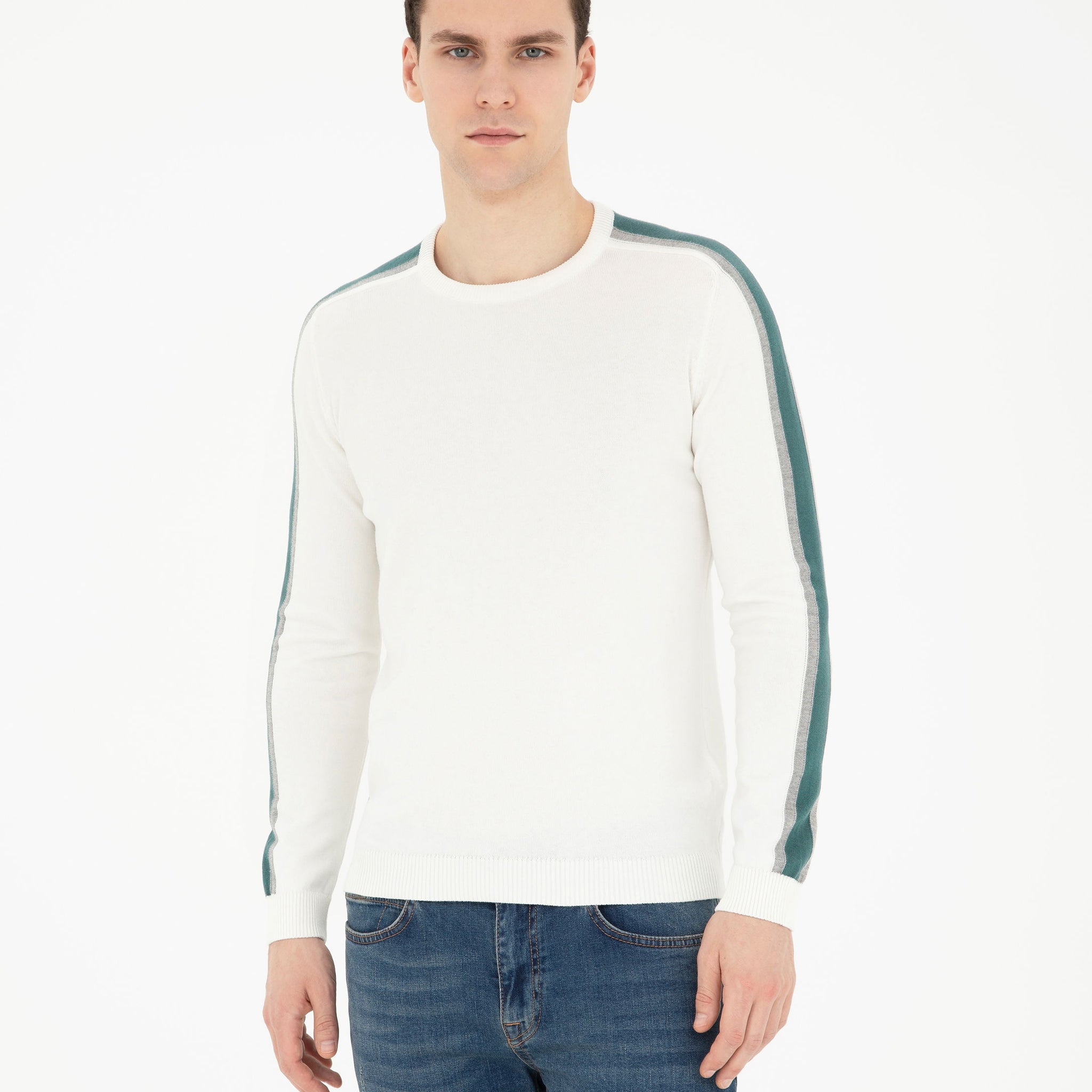 Ecru Slim Fit Sweater