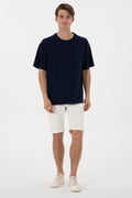 Men's Comfort Fit Crew Neck Navy T-Shirt