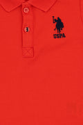Boy Baby Red Basic Polo Neck T-Shirt