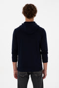 Erkek Regular Fit Kapüşonlu Lacivert Basic Sweatshirt
