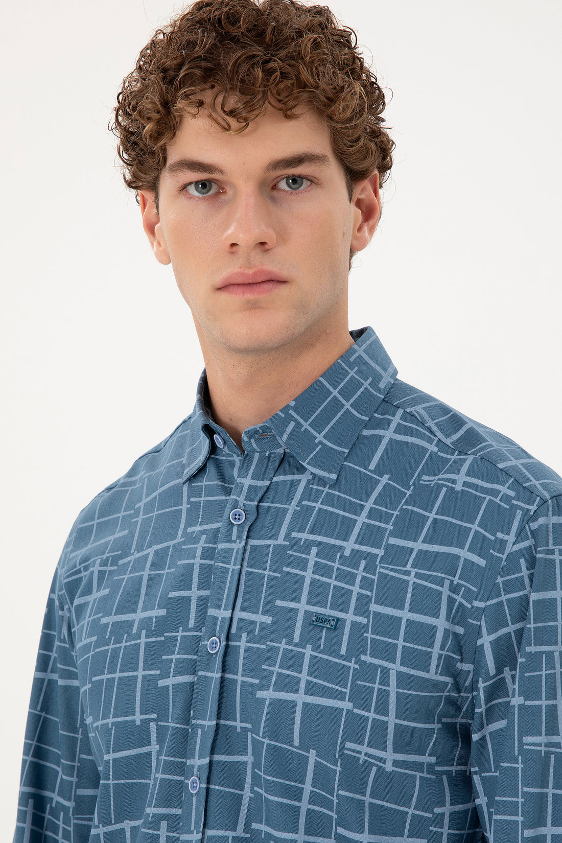 Men's Light Blue Long Sleeve Shirt