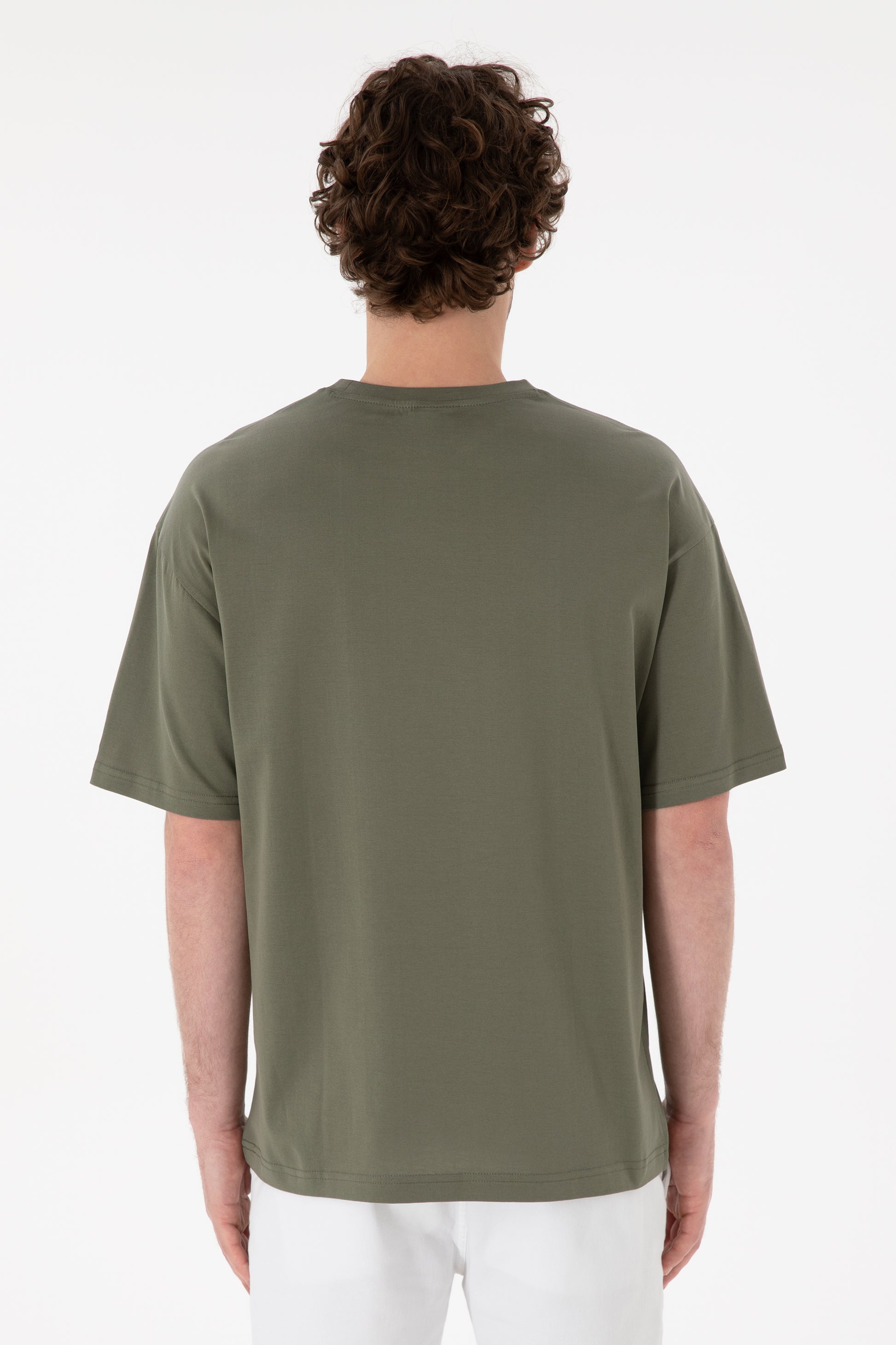 Men's Comfort Fit Crew Neck Mink Mercerized Basic T-Shirt