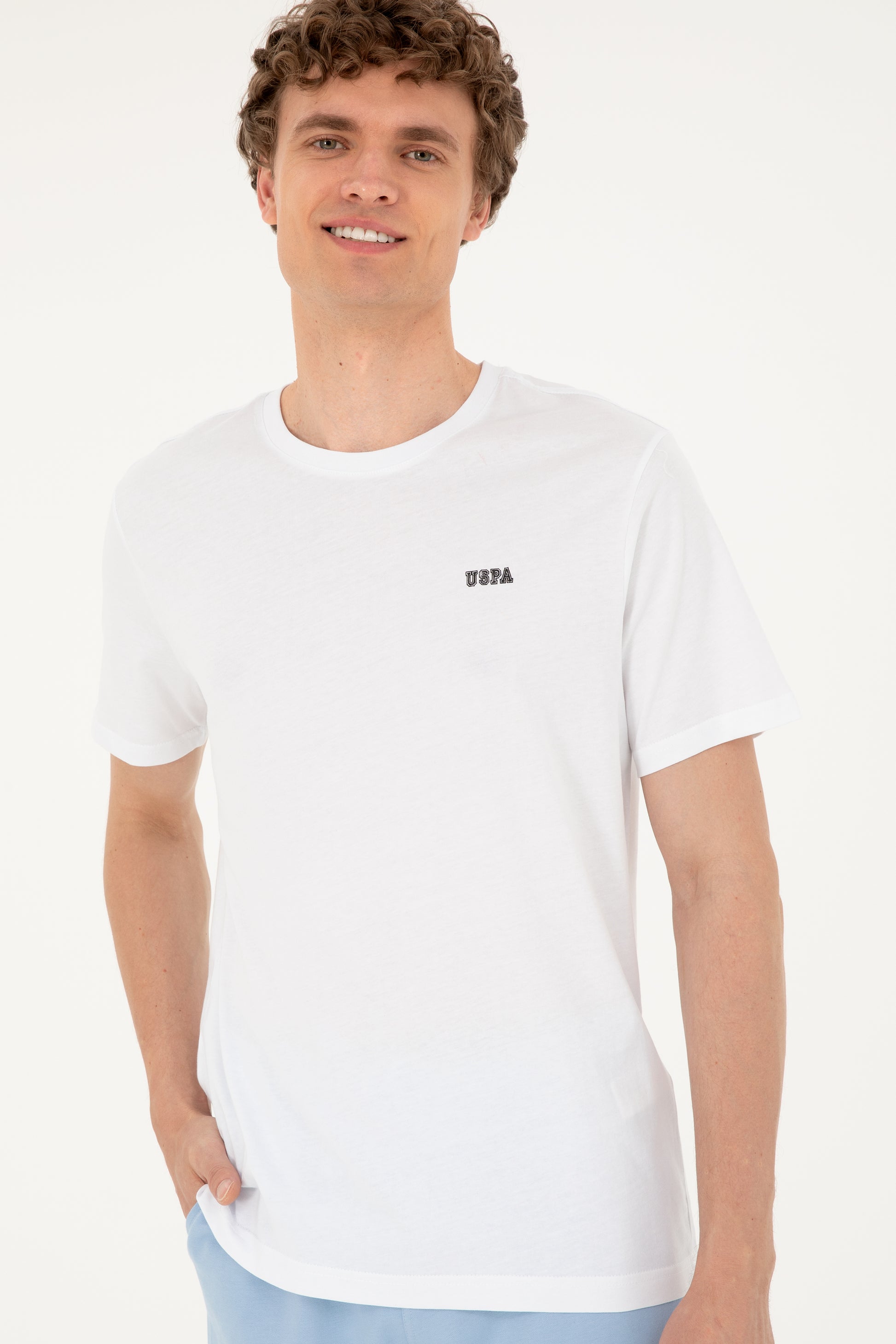 Men's Regular Fit Crew Neck White T-Shirt