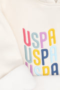 Girls' Cream Hooded Sweatshirt