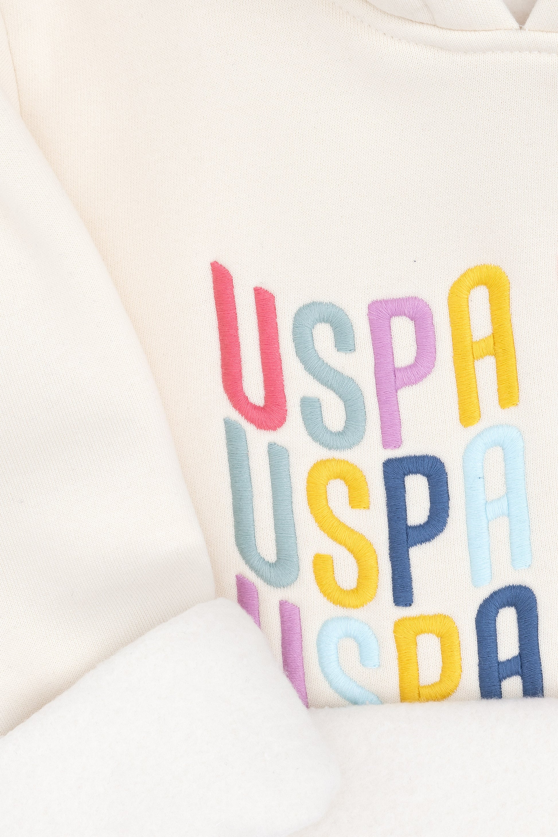 Girls' Cream Hooded Sweatshirt