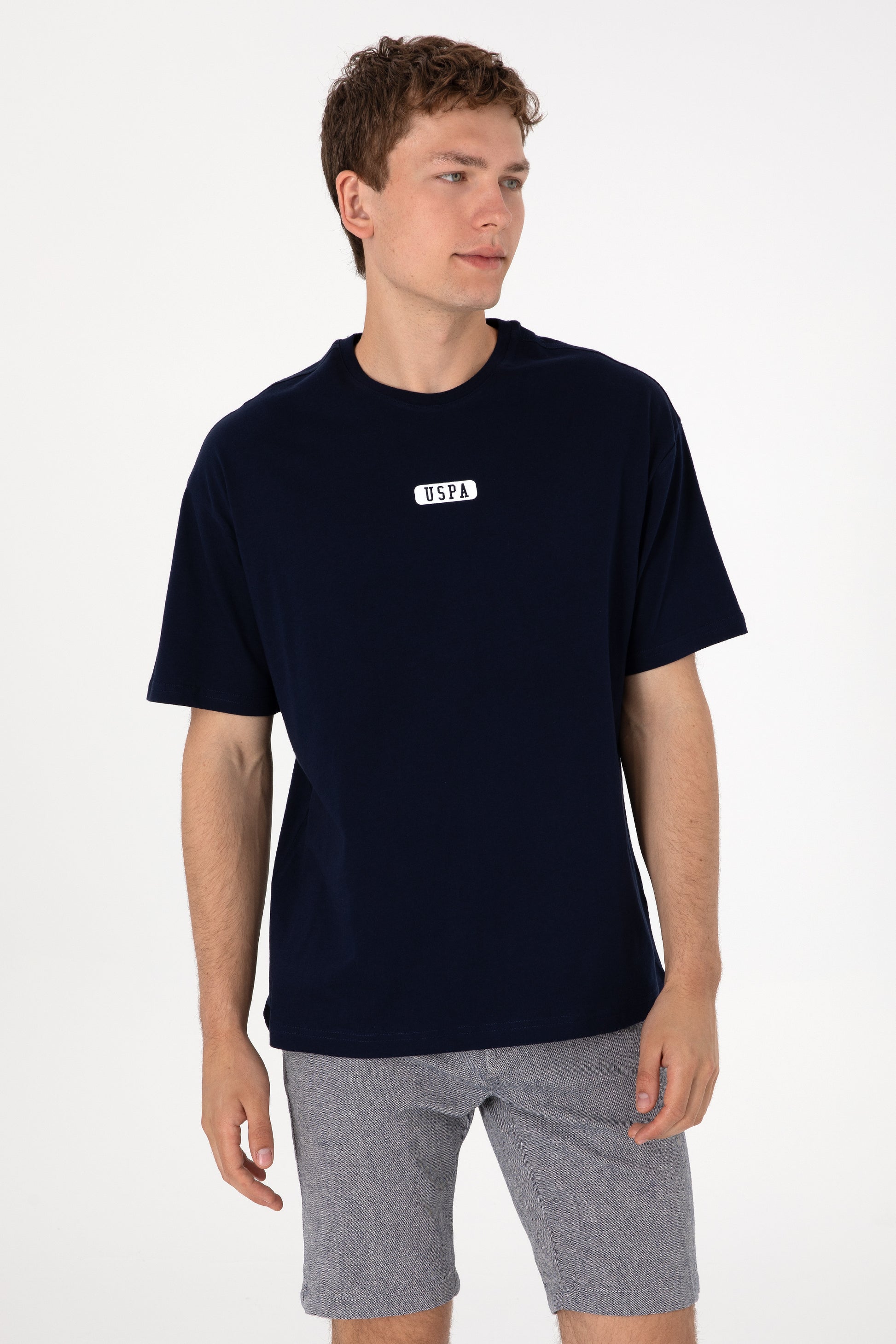 Men's Oversize Fit Crew Neck Navy T-Shirt