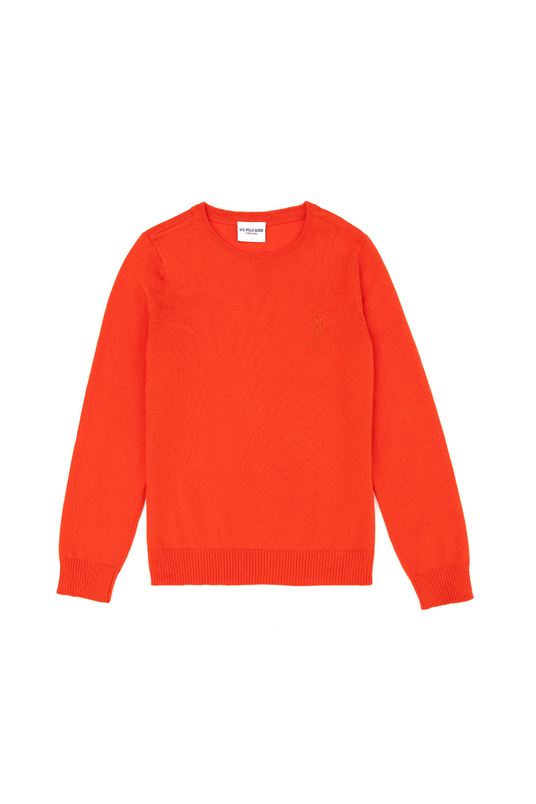 Girls' Orange Basic Sweater