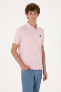 Men's Regular Fit Polo Neck Light Pink T-Shirt