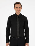 Black Regular Fit Long Sleeve Basic Shirt