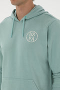 Erkek Regular Fit Kapişonlu Mint Sweatshirt