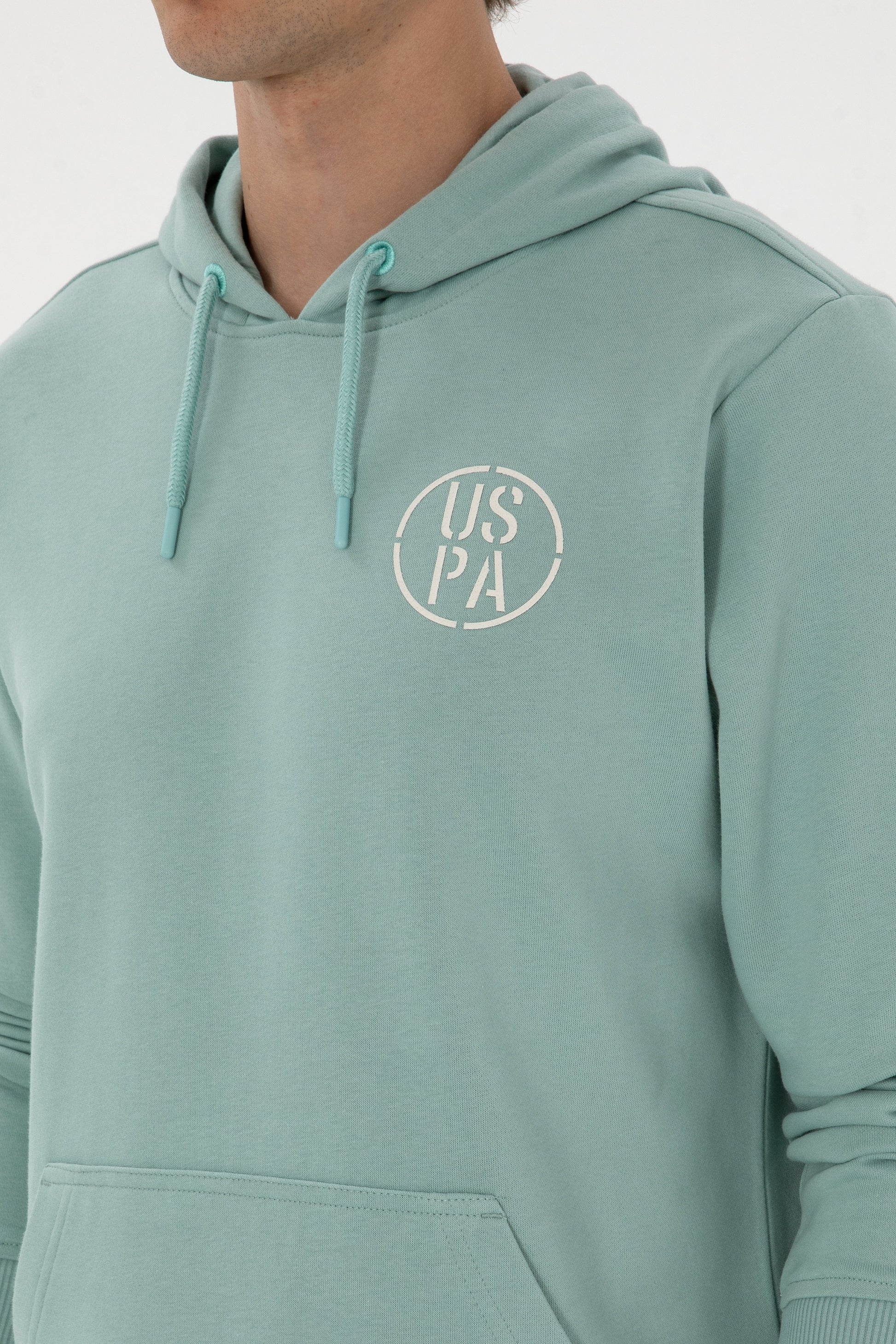 Erkek Regular Fit Kapişonlu Mint Sweatshirt