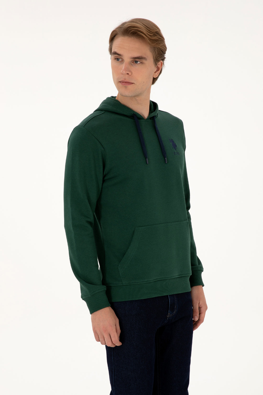 Men's Dark Green Basic Sweatshirt