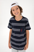 Boy's Navy Blue Basic T-Shirt