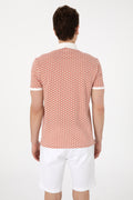 Men's Regular Fit Polo Neck Powder Printed T-Shirt