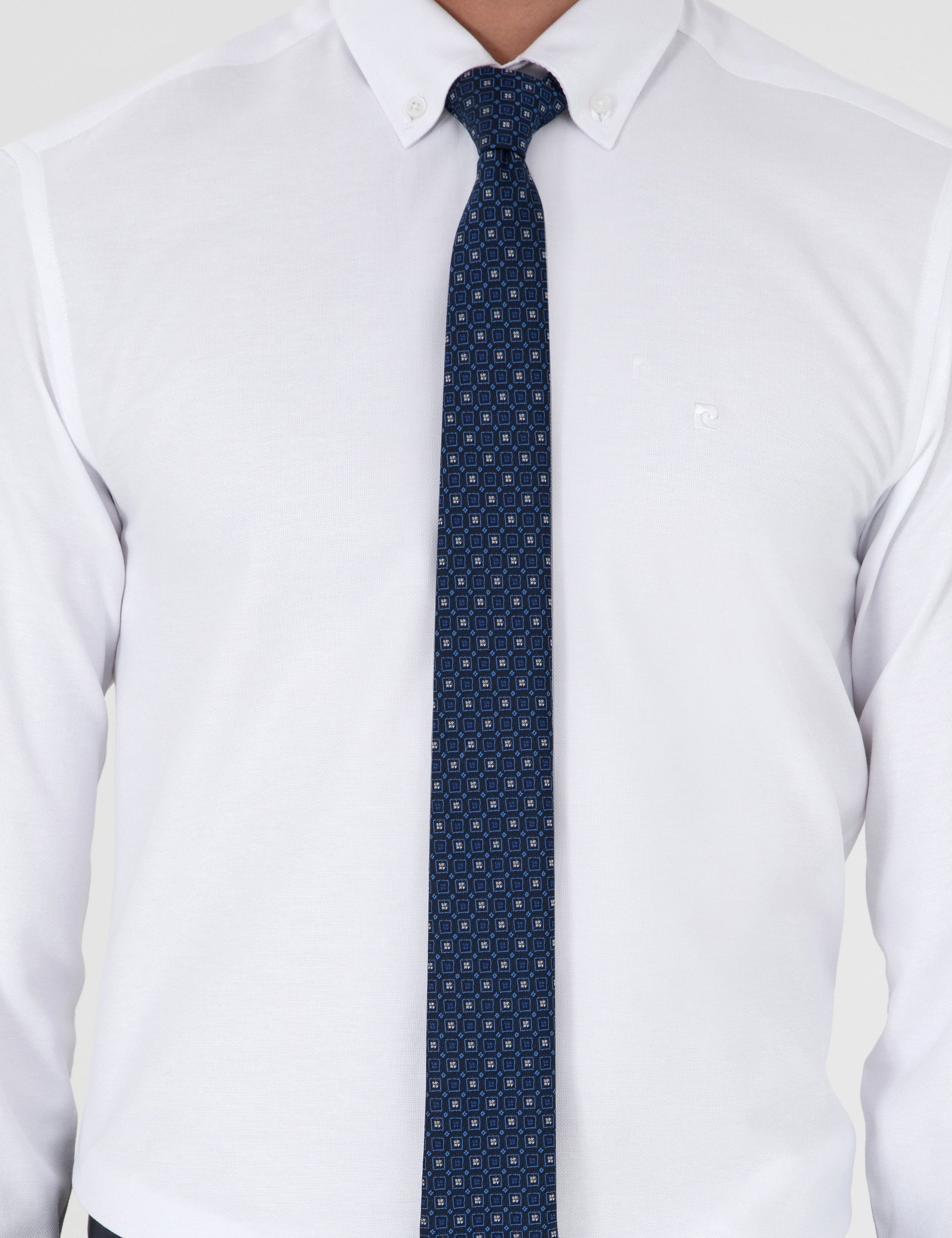 White Slim Fit Long Sleeve Shirt