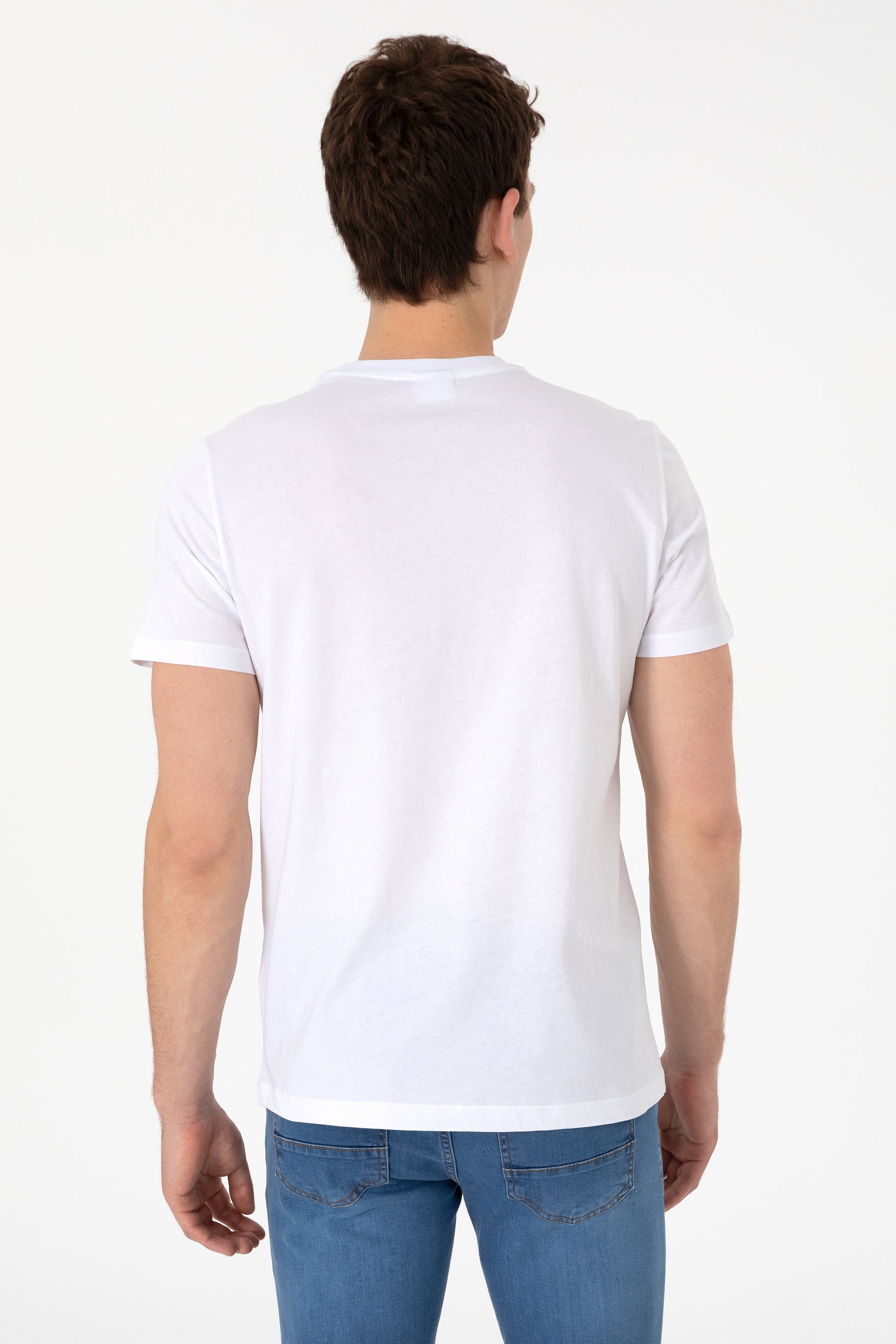 Men's Regular Fit Crew Neck White T-Shirt