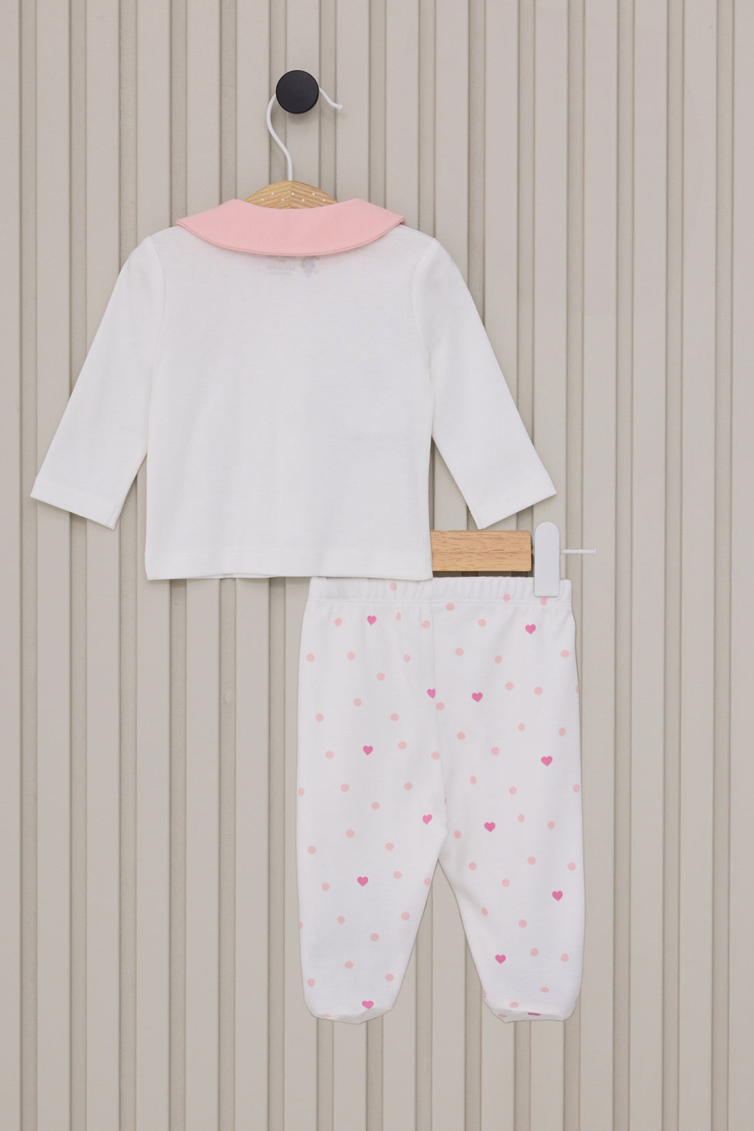 Baby Girl White Pattern 100% Cotton 3-Piece Pajama Set