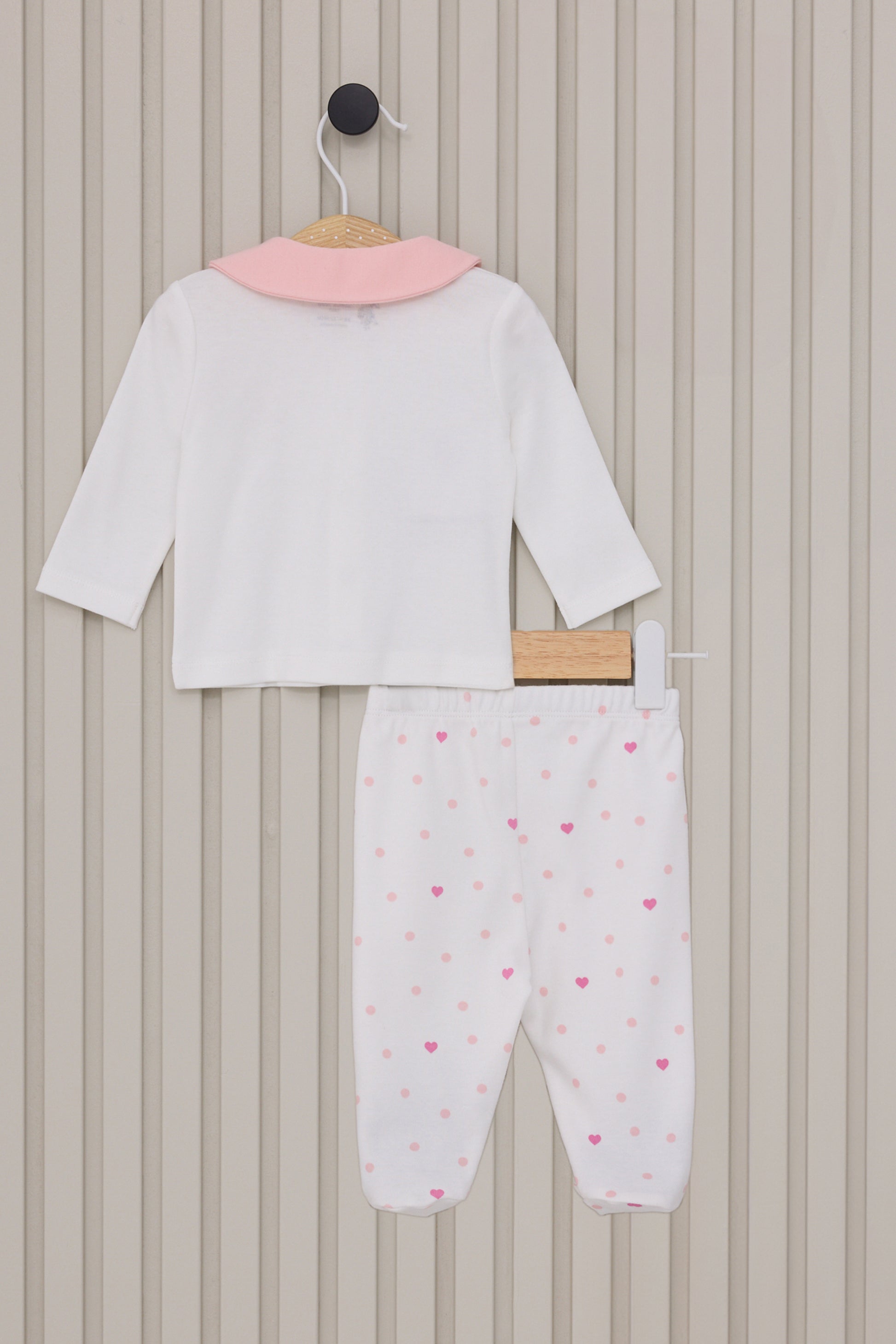Baby Girl White Pattern 100% Cotton 3-Piece Pajama Set