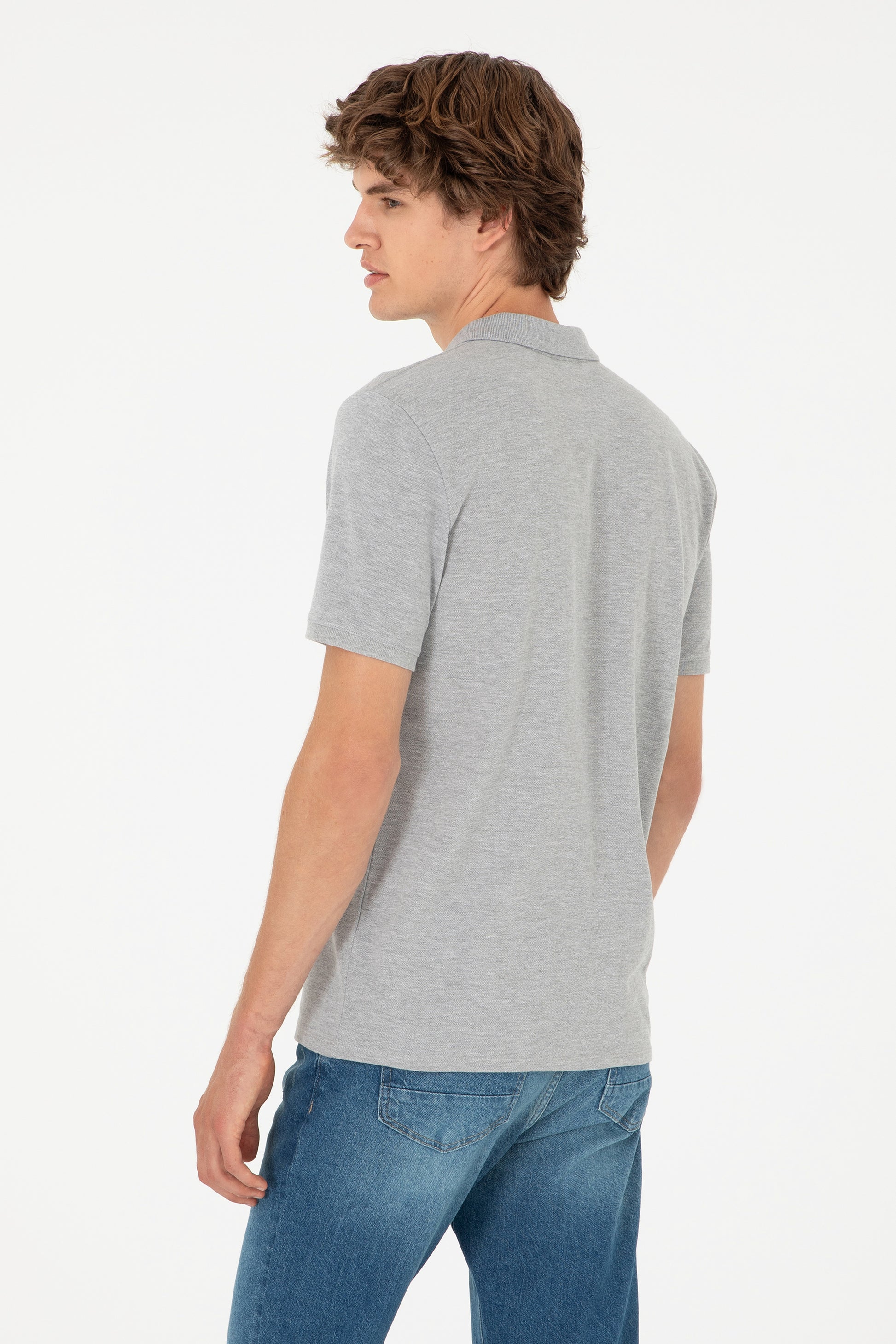 Men's Grey Melange Basic T-Shirt