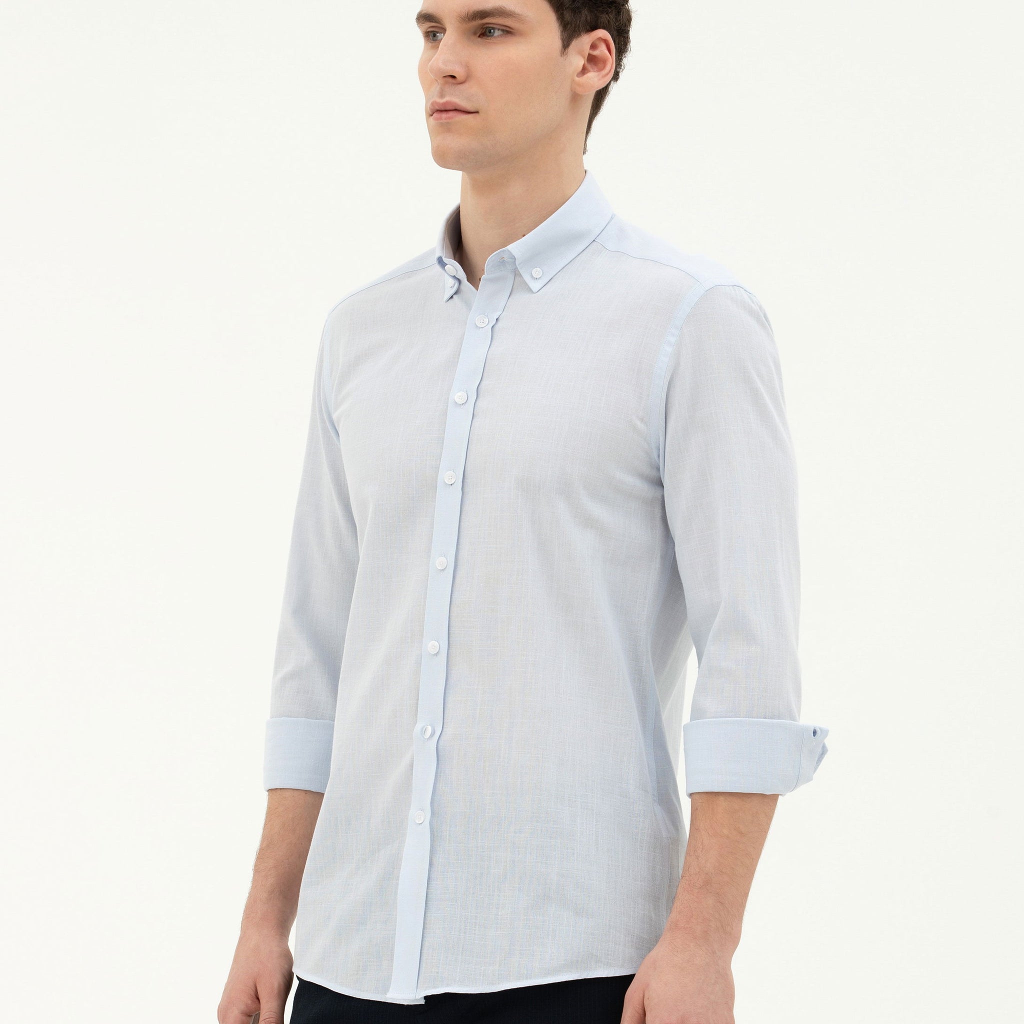 Light Blue Slim Fit Long Sleeve Shirt