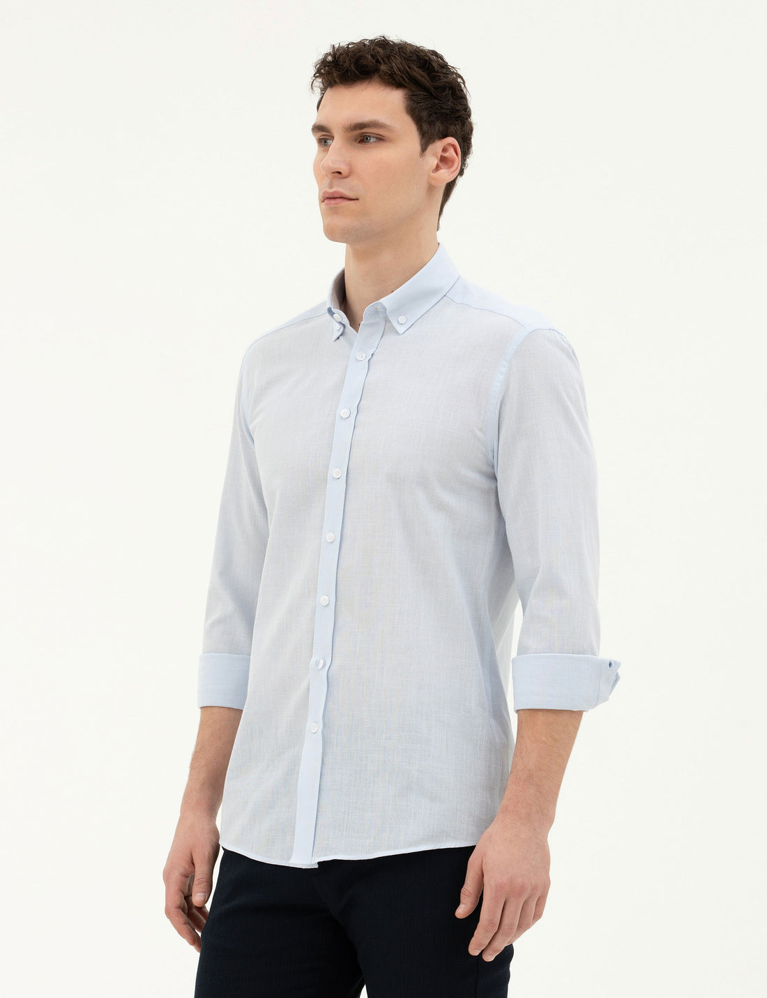Light Blue Slim Fit Long Sleeve Shirt