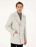 Light Gray Ex. Slim Fit Cashmere Coat
